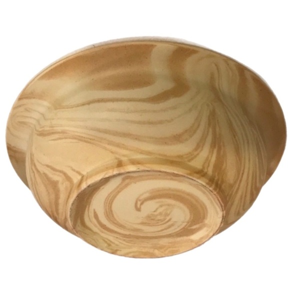 Unbranded Marble Style Swirl Ceramic BIG BOWL Muted Tan and Cream Swirling Tones - Picture 2 of 12